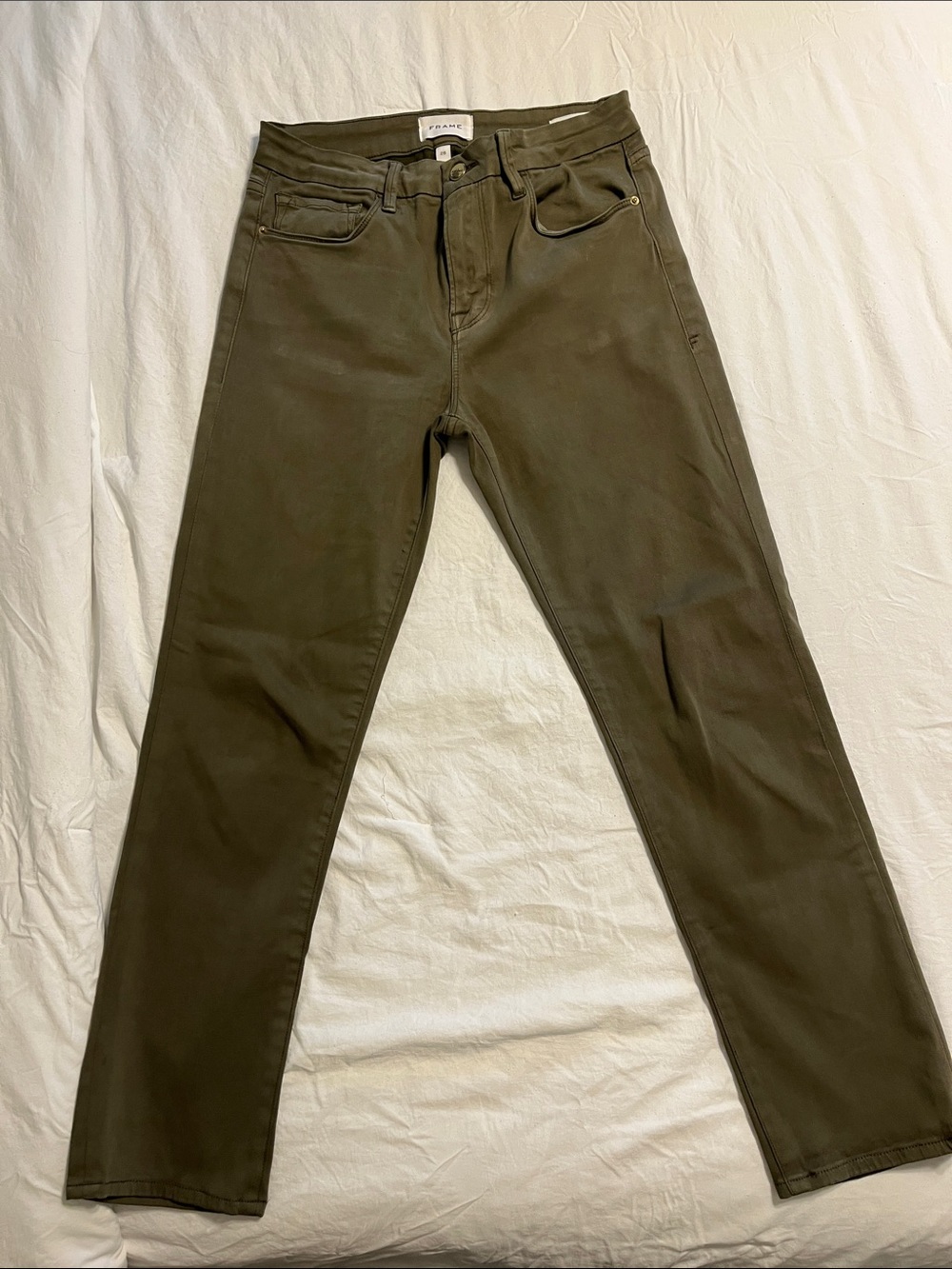 FRAME Le Crop Mini Boot Olive Women’s Jeans Size 28
